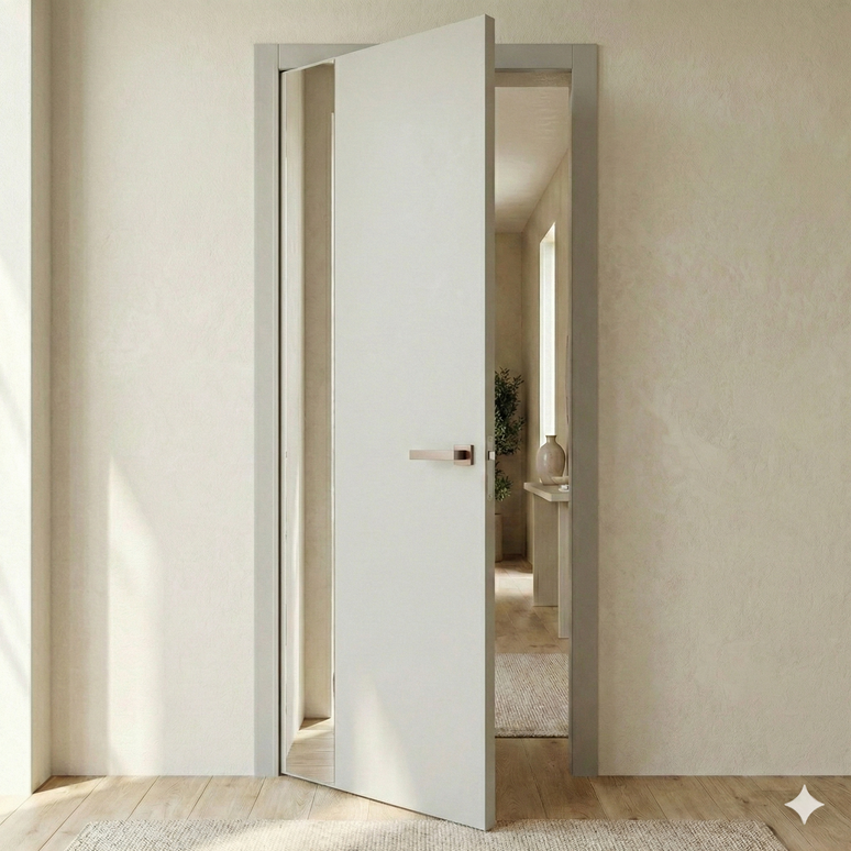Ușă de interior PL-05 – design modern cu panou lateral din sticlă/oglindă