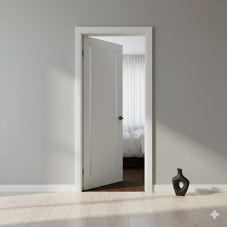 Ușă de interior ML-62 cu două benzi de sticlă satin