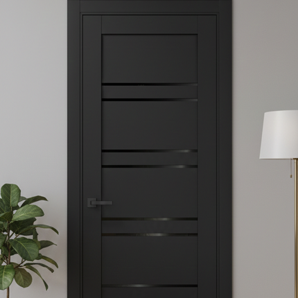 Ușă de interior T-01 cu inserții din sticlă – Design modern