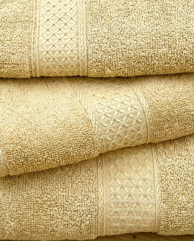 Set 3 prosoape baie, bumbac 100%, GALBEN, 75×150 cm + 40×80 cm + 50×80 cm