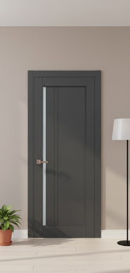 Ușă de interior ML-612 cu riflaj vertical și sticlă