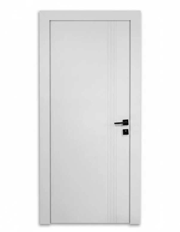 Ușă de interior albă JY-003 cu toc reglabil – stil modern minimalist, complet echipată, livrare rapidă