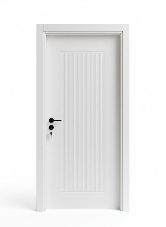 Ușă de interior albă cu panou riflat JY-DP 012