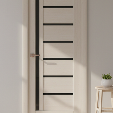 Ușă de interior ML-16 cu design asimetric și sticlă satinată laterală