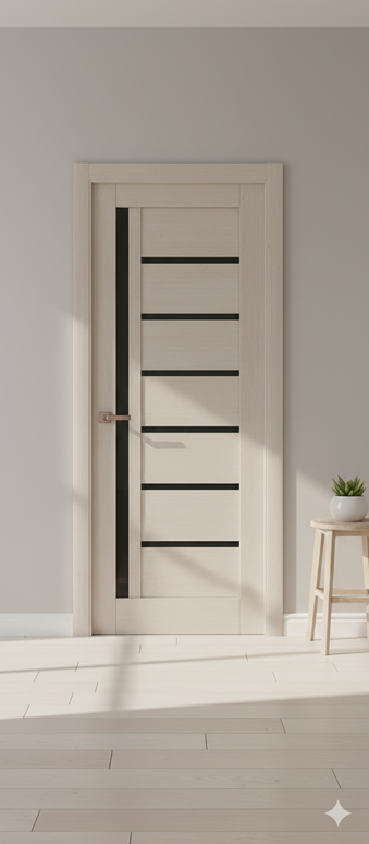 Ușă de interior ML-16 cu design asimetric și sticlă satinată laterală
