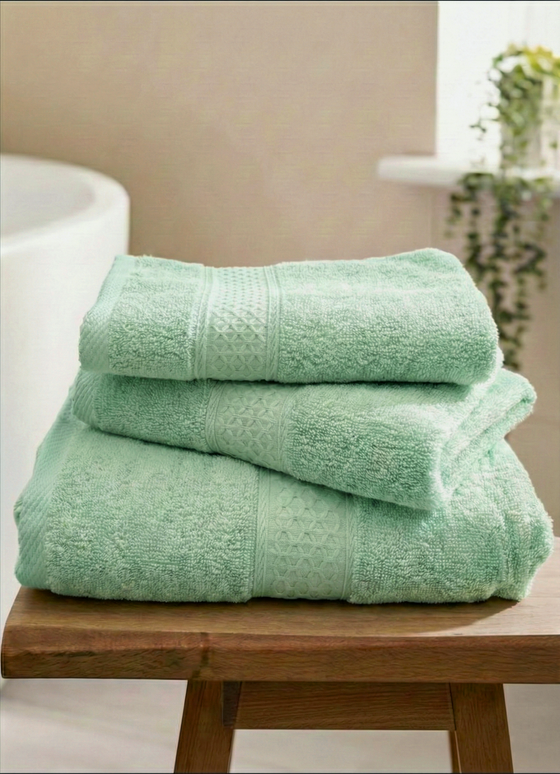 Set 3 prosoape baie, bumbac 100%, ACVAMARIN, 75×150 cm + 40×80 cm + 50×80 cm