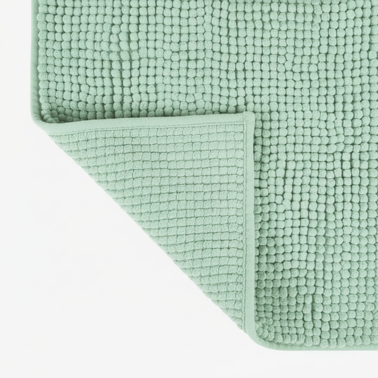 Covoraș baie din chenilia fină, strat antiderapant, 45×70 cm, Verde menta