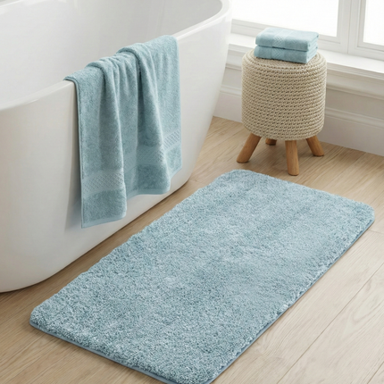 Set 3 prosoape baie, bumbac 100%, ALBASTRU DESCHIS, 75×150 cm + 40×80 cm + 50×80 cm