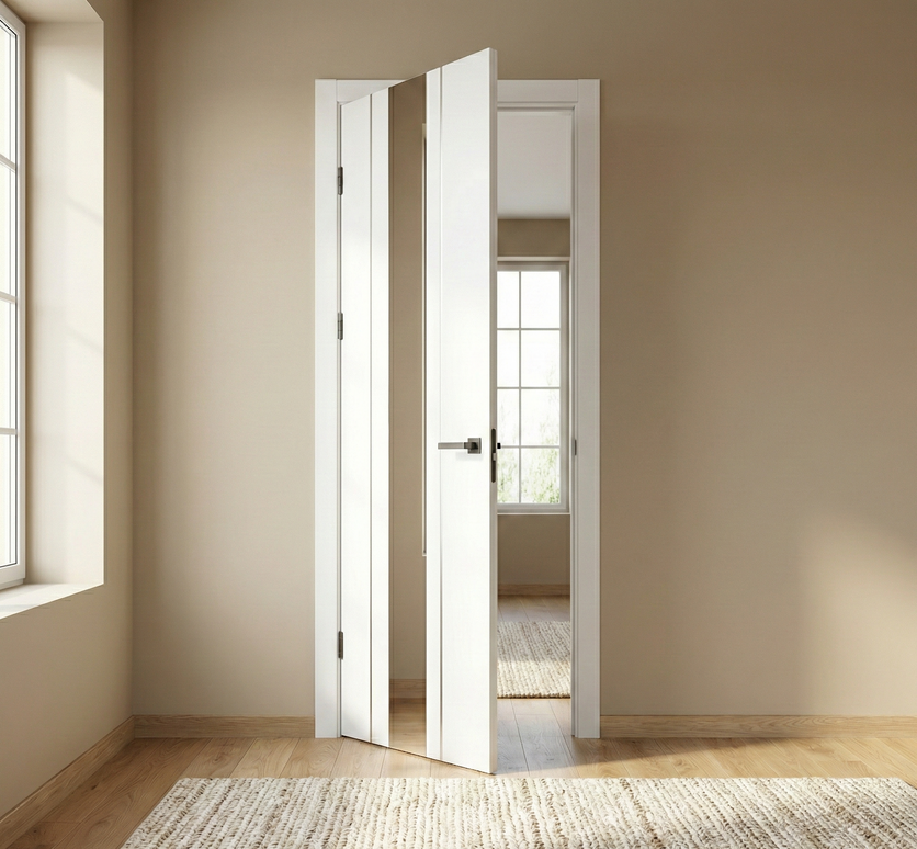 Ușă de interior PL-29 – design vertical cu oglindă/sticlă aplicată