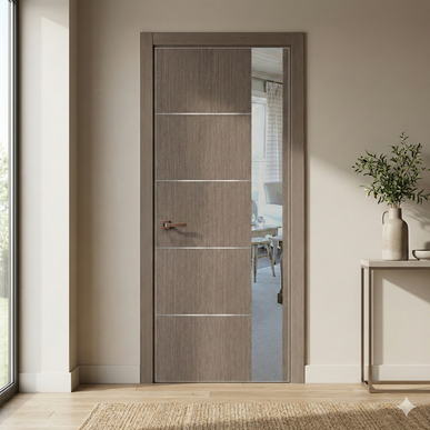 Ușă de interior PL-11 – minimalism pur cu sticlă/oglindă aplicată laterală