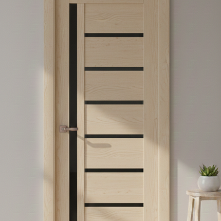 Ușă de interior ML-16 cu design asimetric și sticlă satinată laterală