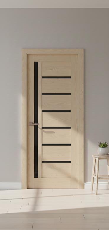 Ușă de interior ML-16 cu design asimetric și sticlă satinată laterală