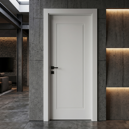 Ușă de interior albă JY-004 cu toc reglabil – design modern mat, complet echipată, livrare rapidă