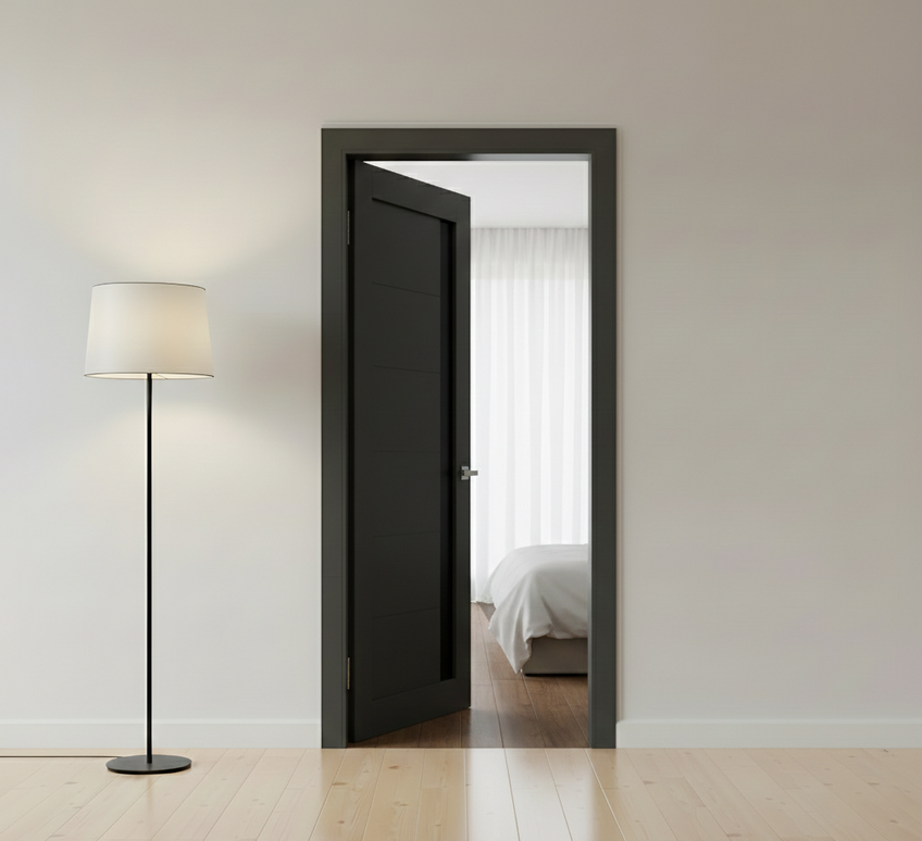 Ușă interior ML-643 anthracit cu sticlă neagră