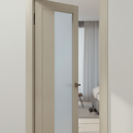 Ușă de interior ML-20 cu panou vitrat lateral din sticlă satinată