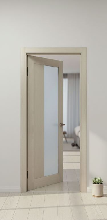 Ușă de interior ML-20 cu panou vitrat lateral din sticlă satinată