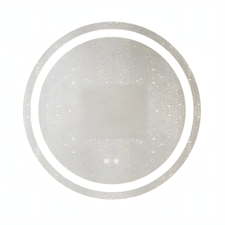 Oglindă baie LED H105 rotundă cu 3 lumini, anti-aburire și touch control