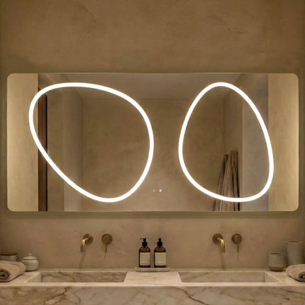 Oglindă baie LED 70x150 cm dreptunghiulară, senzor infraroșu și 3 nuanțe de lumină J-1125