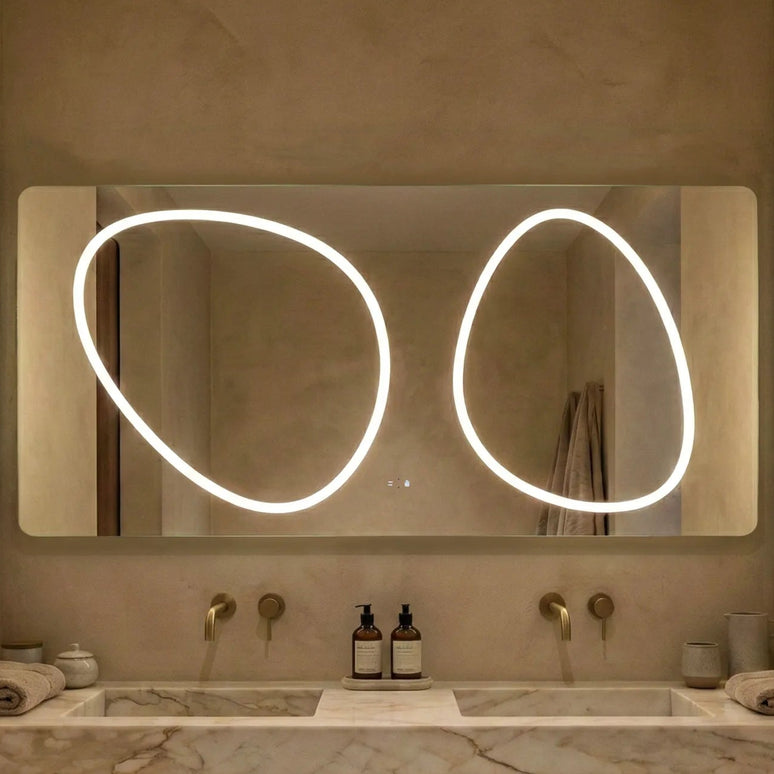 Oglindă baie LED 70x150 cm dreptunghiulară, senzor infraroșu și 3 nuanțe de lumină J-1125