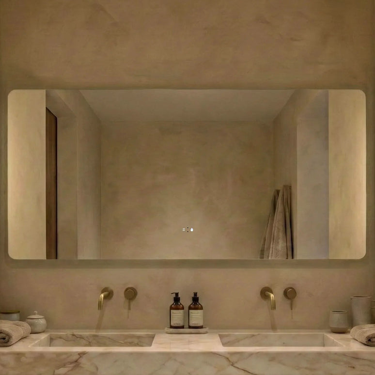 Oglindă baie LED 70x150 cm dreptunghiulară, senzor infraroșu și 3 nuanțe de lumină J-1125