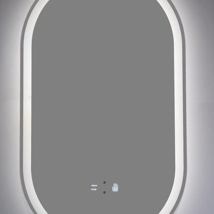 Oglindă baie LED H120 ovală cu 3 lumini, senzor IR și anti-aburire