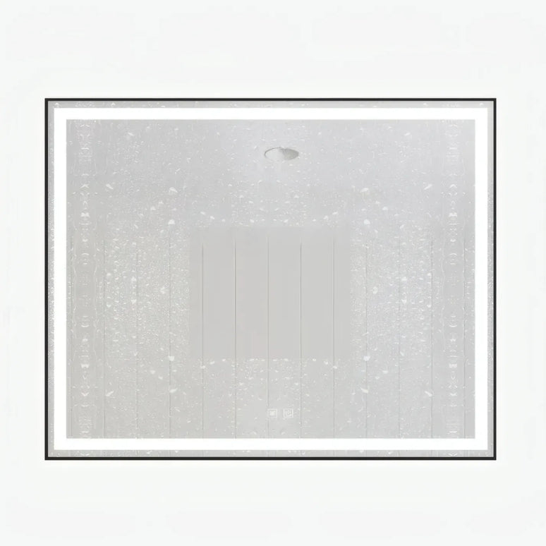 Oglindă baie LED 100x80 cm dreptunghiulară, anti-aburire și touch control J-142