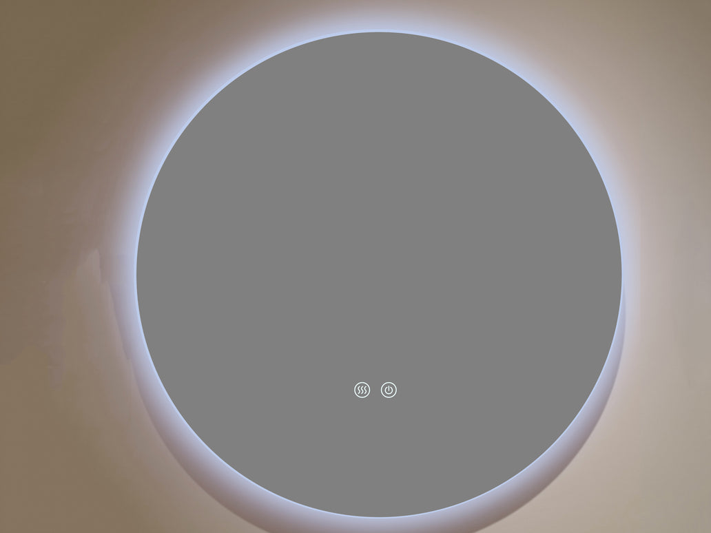 Oglindă baie LED H170 rotundă cu 3 lumini, anti-aburire și touch control
