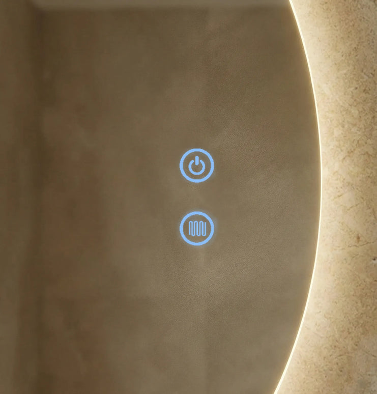 Oglindă baie LED ⌀70 cm rotundă, 3 nuanțe de lumină, dezaburire și touch control J-2004