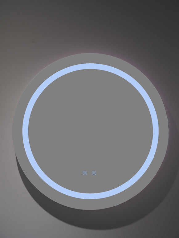 Oglindă baie LED rotundă H-2011 cu 3 nuanțe de lumină, funcție anti-aburire și touch control