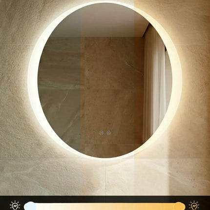 Oglindă baie LED ⌀80 cm rotundă, 3 nuanțe de lumină, dezaburire și touch control J-2027