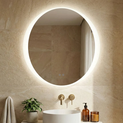 Oglindă baie LED ⌀80 cm rotundă, 3 nuanțe de lumină, dezaburire și touch control J-2027