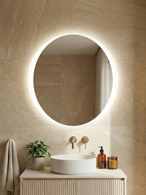 Oglindă baie LED ⌀80 cm rotundă, 3 nuanțe de lumină, dezaburire și touch control J-2027