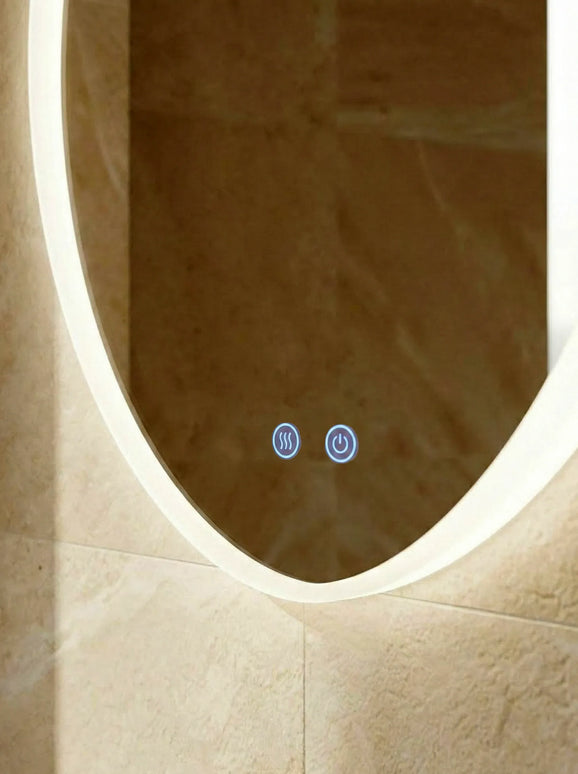 Oglindă baie LED ⌀80 cm rotundă, 3 nuanțe de lumină, dezaburire și touch control J-2027