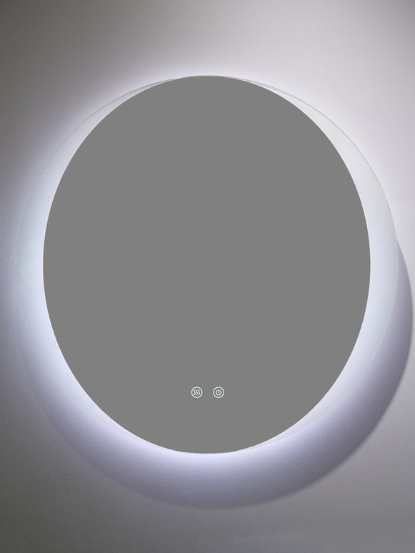 Oglindă baie LED H-2027 rotundă cu 3 nuanțe de lumină și funcție anti-aburire