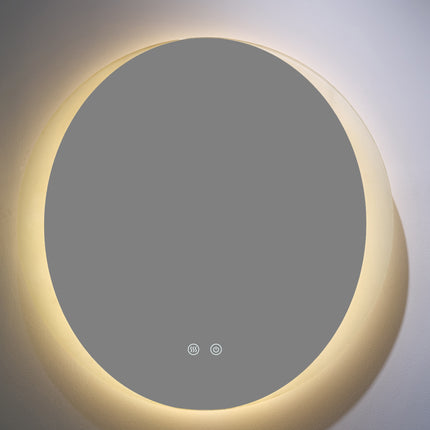 Oglindă baie LED H-2027 rotundă cu 3 nuanțe de lumină și funcție anti-aburire