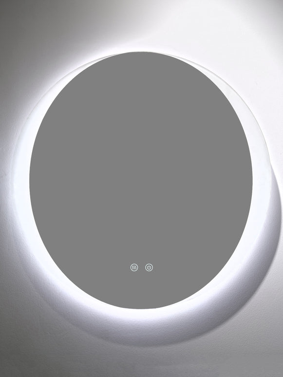 Oglindă baie LED H-2027 rotundă cu 3 nuanțe de lumină și funcție anti-aburire