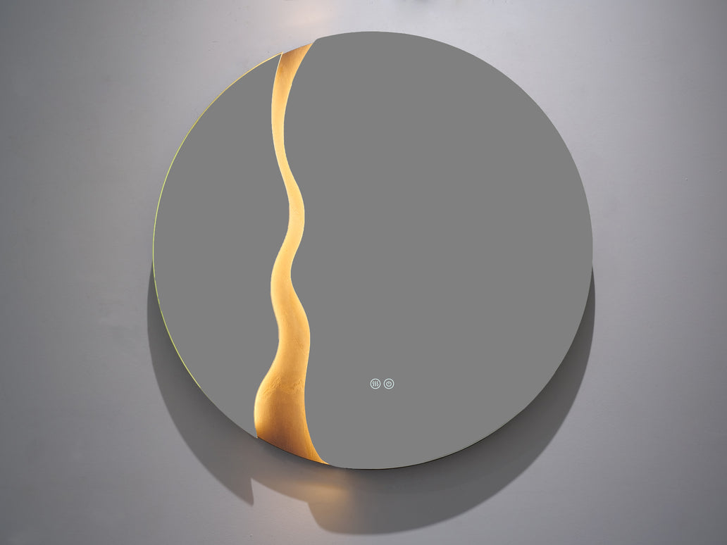 Oglindă LED Rotundă H-2080 cu 3 Nuante de Lumină și Funcție Anti-Aburire