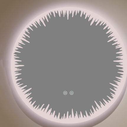 Oglindă rotundă LED H-2086 cu design artistic, 3 nuanțe de lumină, anti-aburire și touch control
