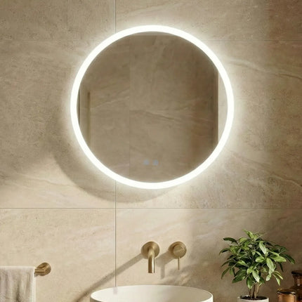 Oglindă baie LED ⌀50 cm rotundă, 3 nuanțe de lumină, dezaburire și touch control J-2112