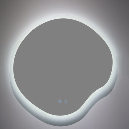 Oglindă baie LED H-3018, forma neregulată, 3 nuanțe de lumină, anti-aburire, touch control