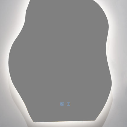 Oglindă baie LED H-3022 – formă neregulată, 3 lumini și anti-aburire