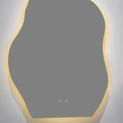 Oglindă baie LED H-3022 – formă neregulată, 3 lumini și anti-aburire