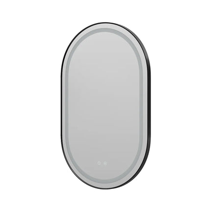 Oglindă LED H-3055 Negru cu bandă COB | 3 nuanțe de lumină & anti-aburire