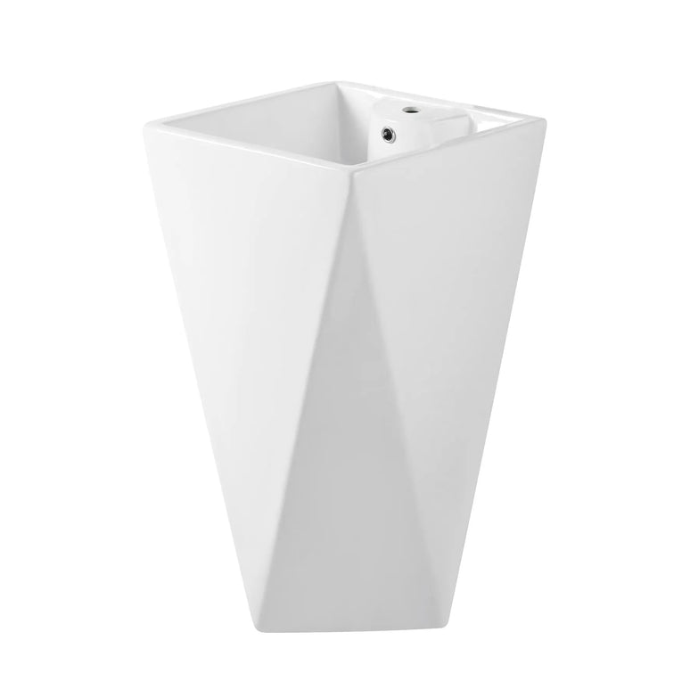 Lavoar freestanding ceramic H13 – alb lucios, formă piramidală