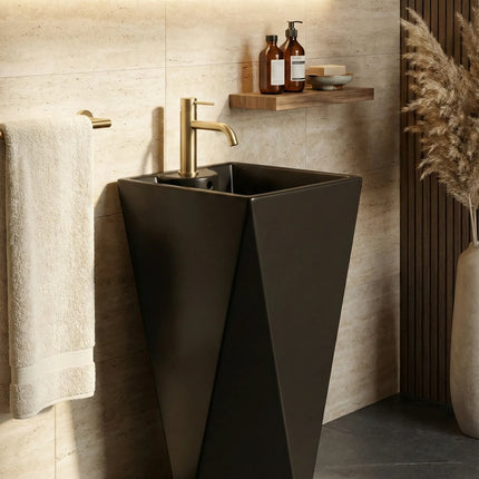 Lavoar freestanding ceramic H13-CBK-M negru mat piramidal