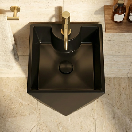 Lavoar freestanding ceramic H13-CBK-M – negru mat, formă piramidală