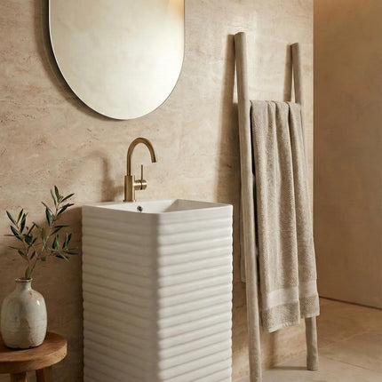 Lavoar freestanding ceramic H15L – alb lucios, formă dreptunghiulară