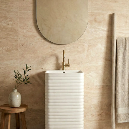 Lavoar freestanding ceramic H15L – alb lucios, formă dreptunghiulară