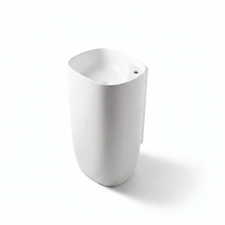 Lavoar freestanding ceramic H18 – alb lucios, formă ovală