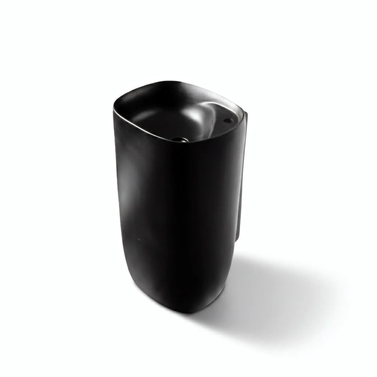 Lavoar freestanding ceramic H18-CBK-M – negru mat, formă ovală
